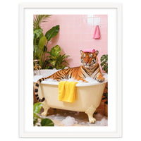 Leopard in Bathtub, Surreal Bathroom Scene