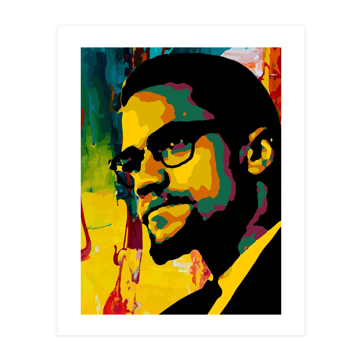 Malcolm X Colorful Abstract Art (Print Only)