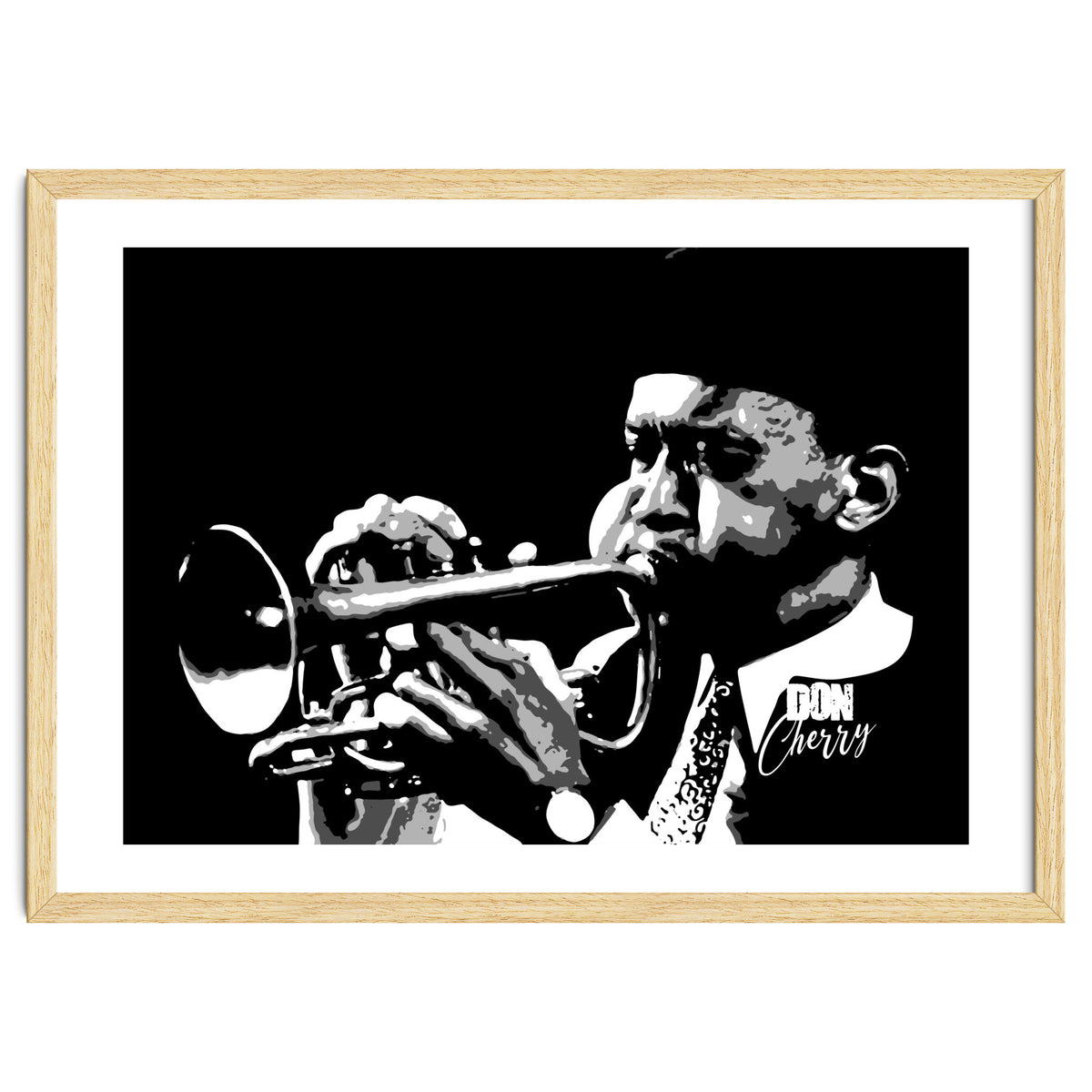 Don Cherry American Jazz Trumpeter in Grayscale
