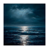 Ethereal Moonlight Over Midnight Ocean Waves (Print Only) thumbnail