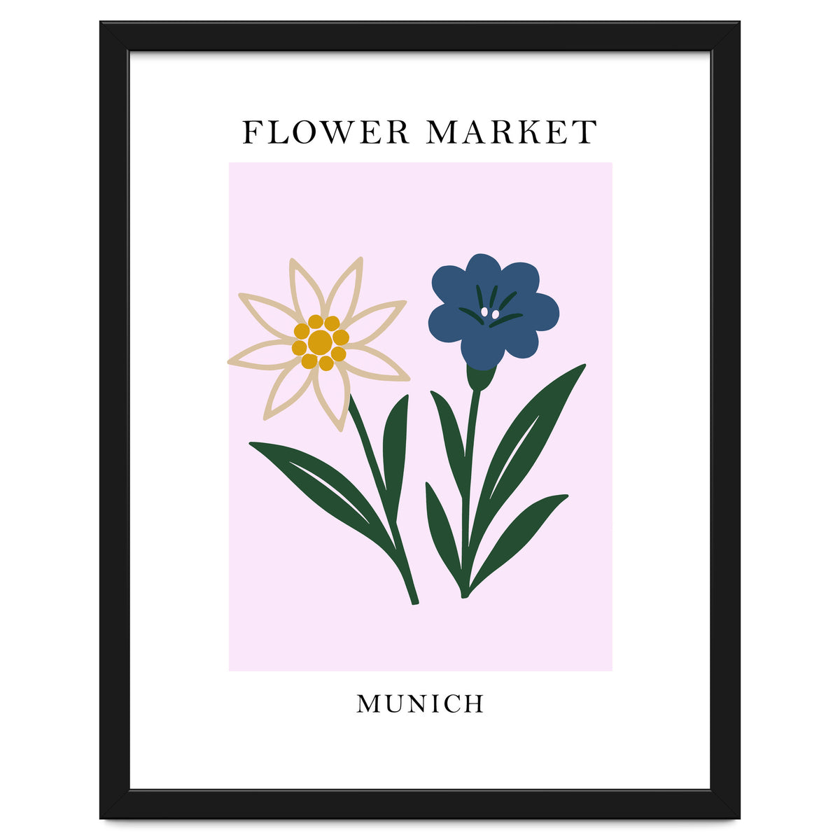 Munich Flower Market - Minimalist Edelweiss Botanical Print
