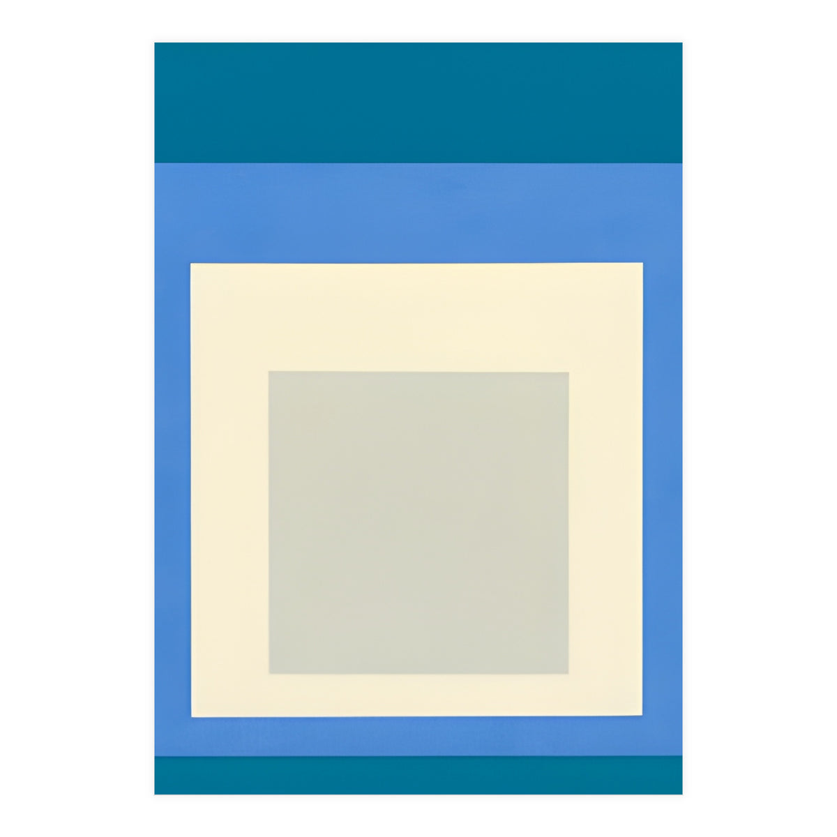 JOSEF ALBERS - HOMAGE TO THE SQUARE: BLUE WHITE GREY (Print Only)