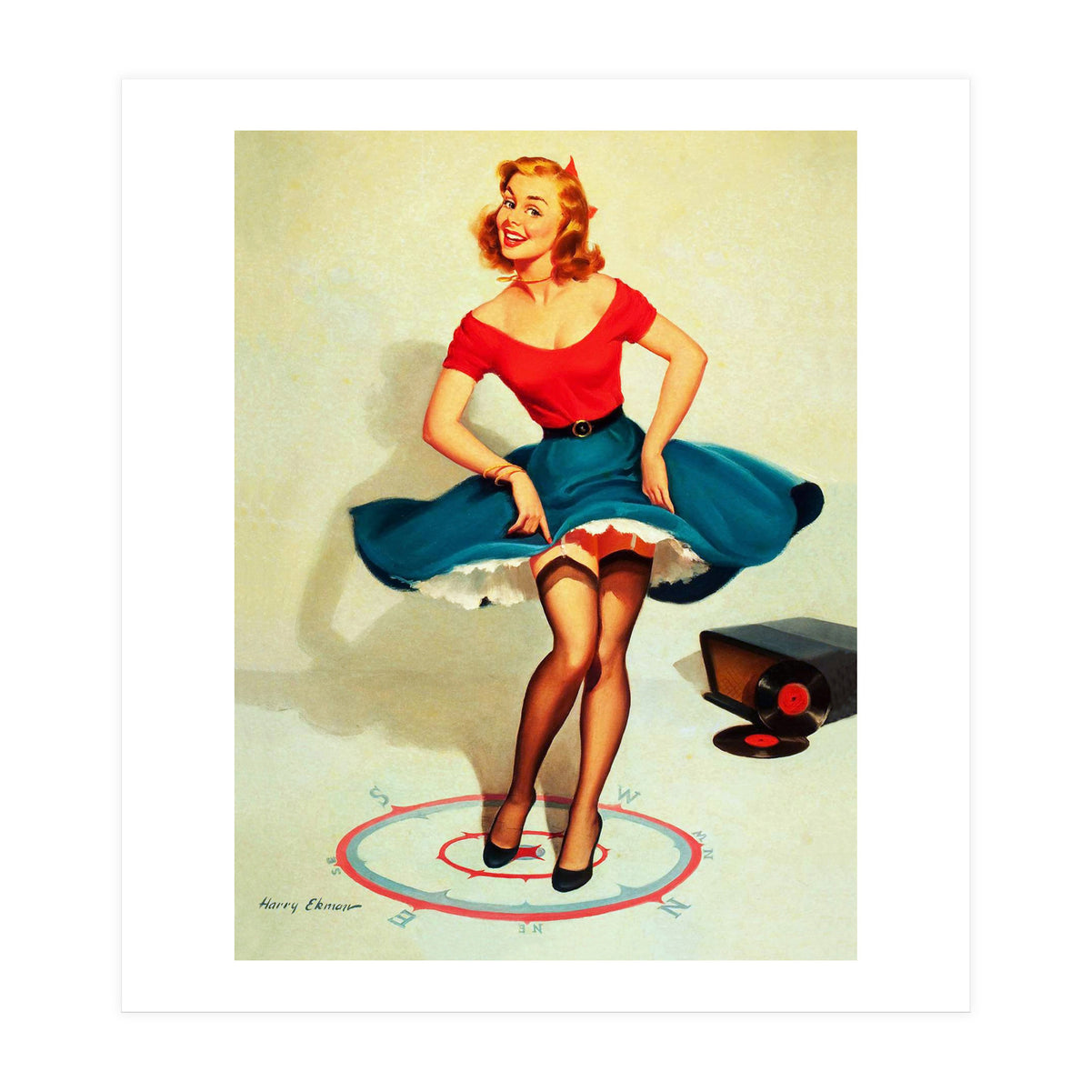 Pinup Dancing Girl (Print Only)