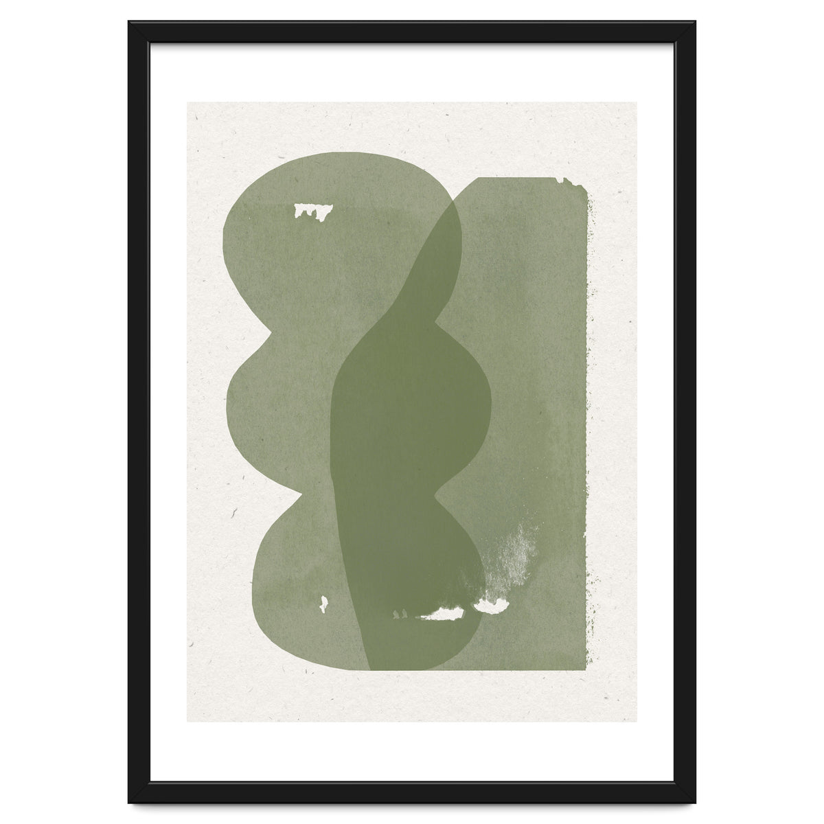 GREEN WATERCOLOR SHAPES NO.1