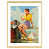 Pinup Girl On A Fence Showing A Love Letter thumbnail
