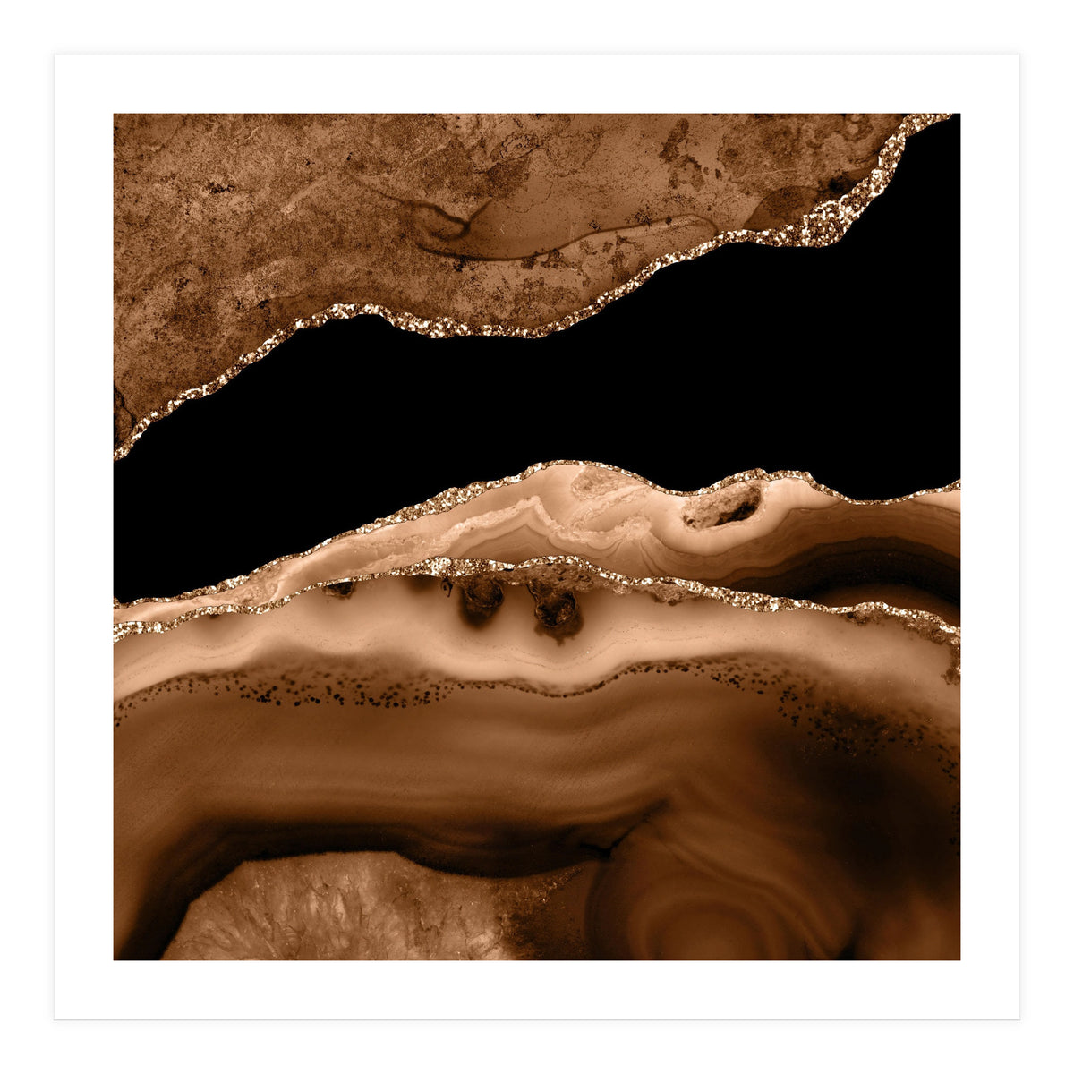 Brown & Gold Agate Texture 13 (Print Only)