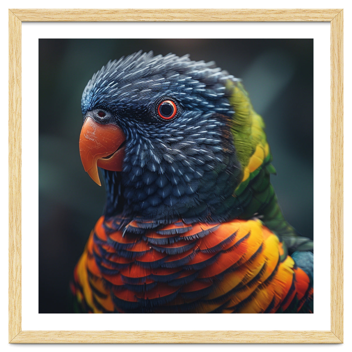 Rainbow Lorikeet Parrot Close Up Portrait