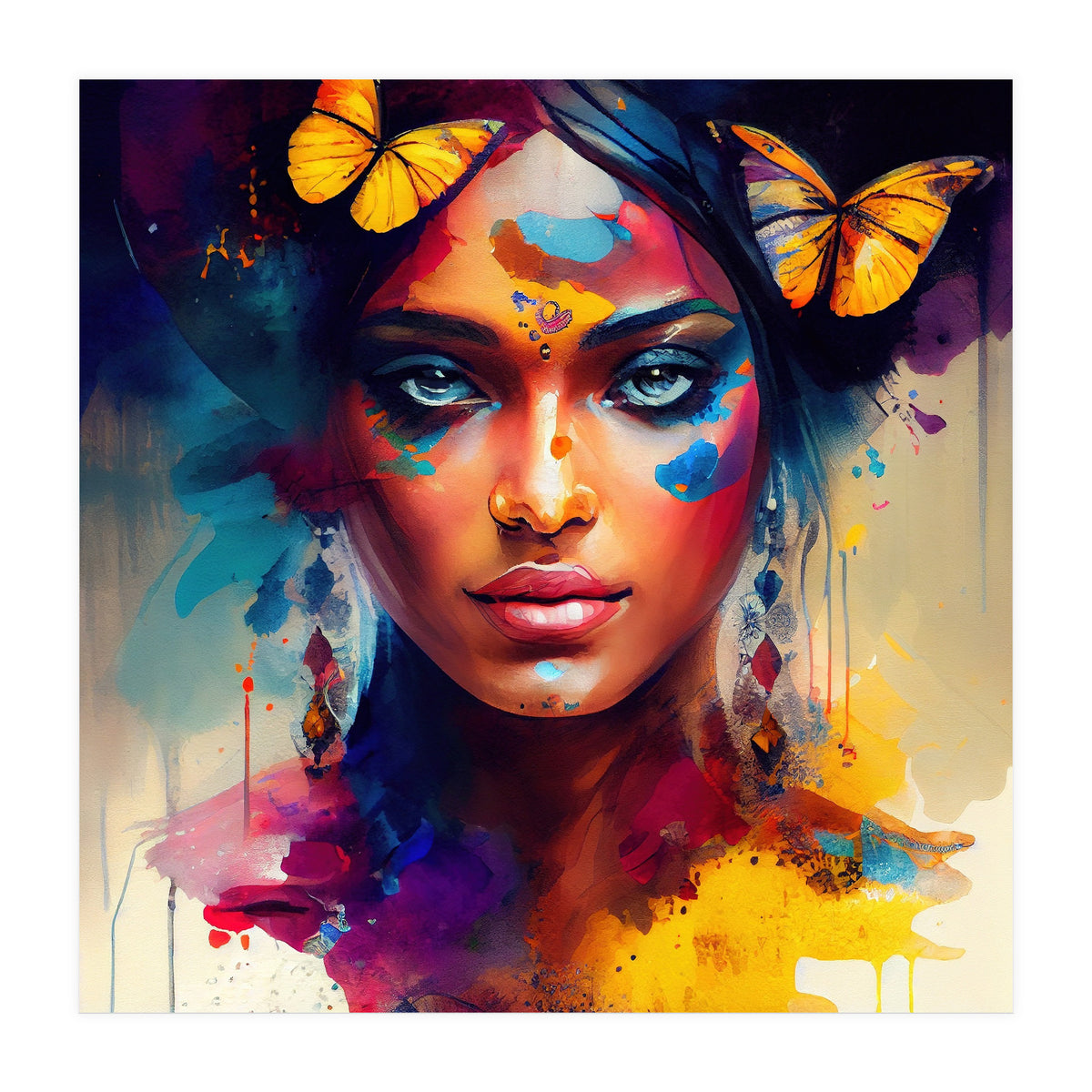 Butterfly Crown Hindu Portrait (Print Only)