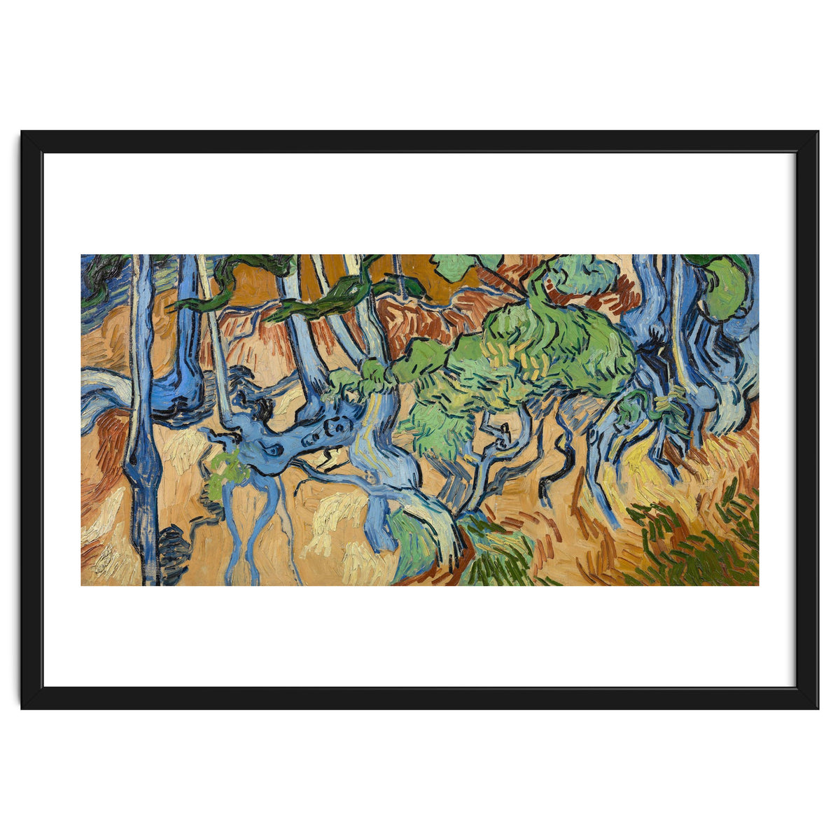 Tree Roots. Date: July 1890, Auvers-sur-Oise. Dimensions: 50.3 cm x 100.1 cm, 69.8 cm x 119.7 cm.