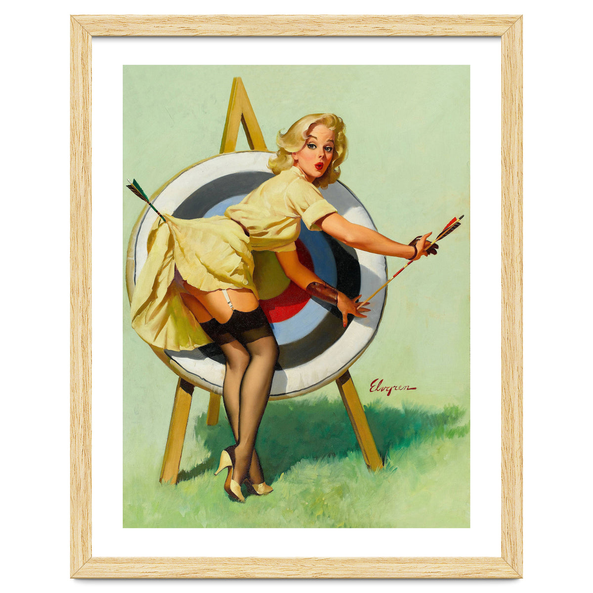 Pinup Sexy Girl On A Target