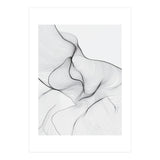 Abstract Black And White Flowing Lines Organic Form (Print Only) thumbnail