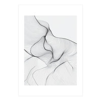 Abstract Black And White Flowing Lines Organic Form (Print Only)