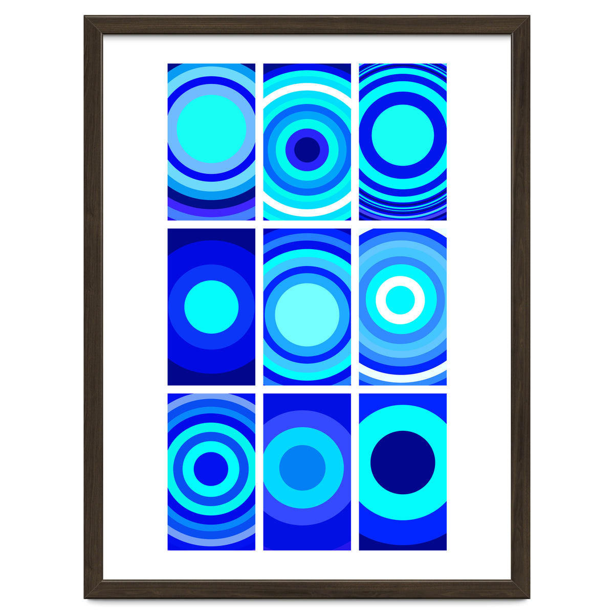 Circles & Rectangles Alt Blue 3 X 3: 2