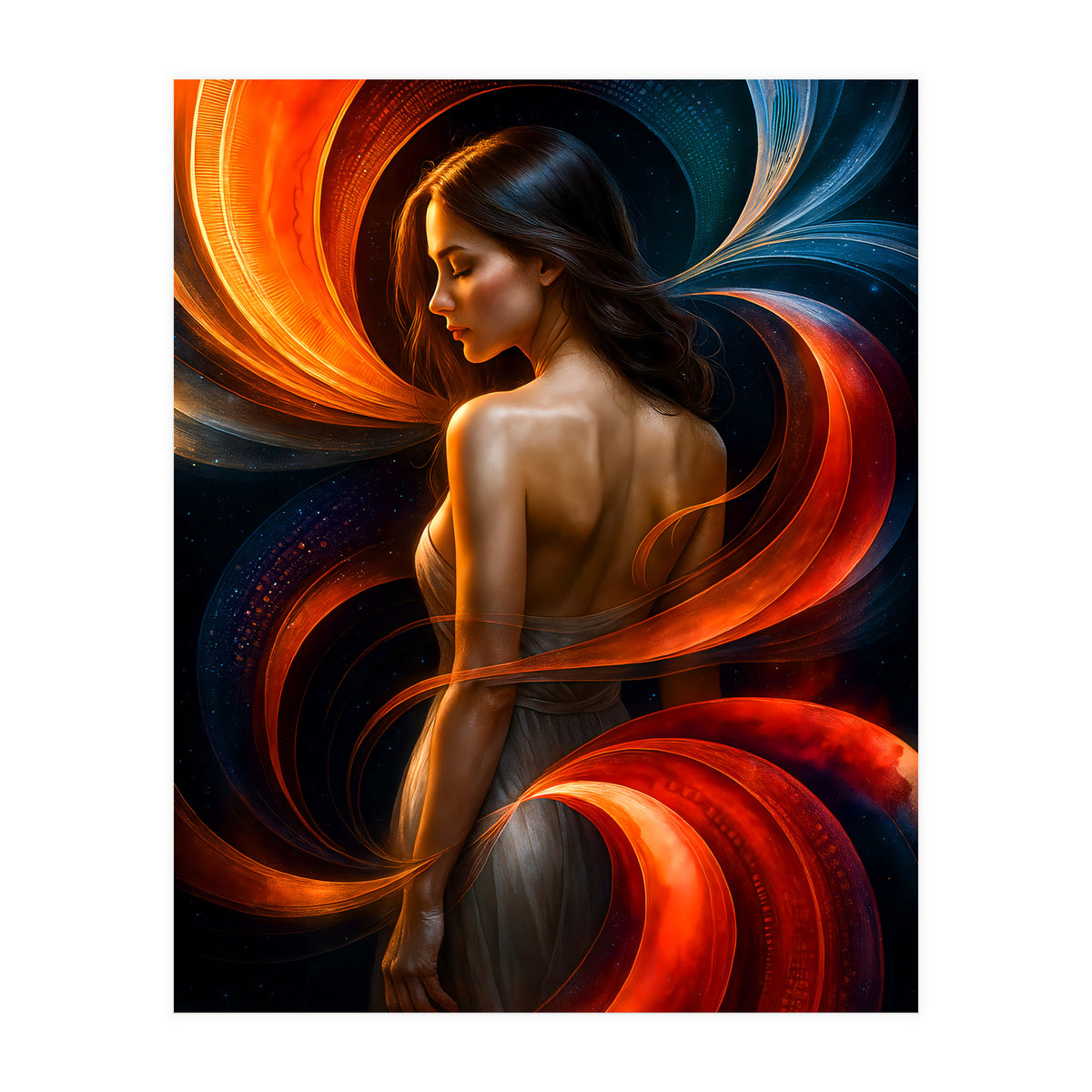 The Beauty of a Woman in an Exotic Pose (Print Only)