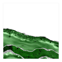 Green & Silver Agate Texture 06 (Print Only)
