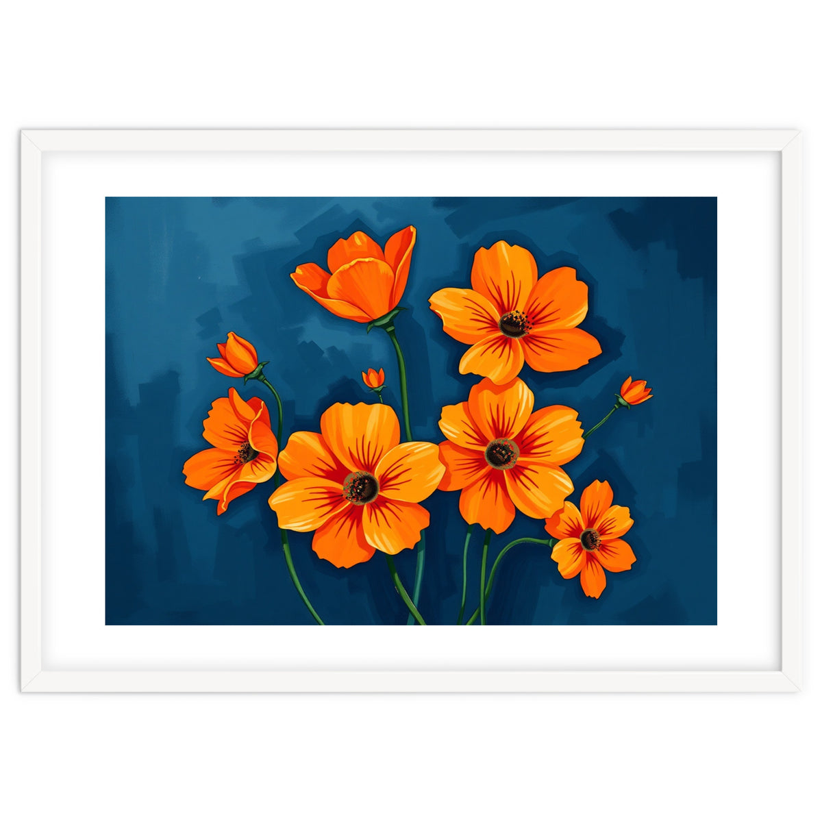 Orange Blue Flower