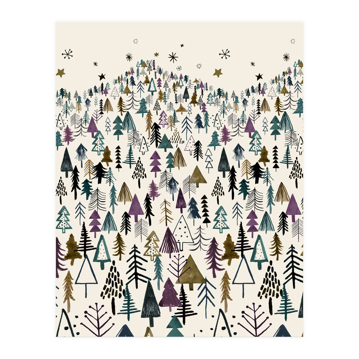Mountain Forest Trees Winter (Print Only)
