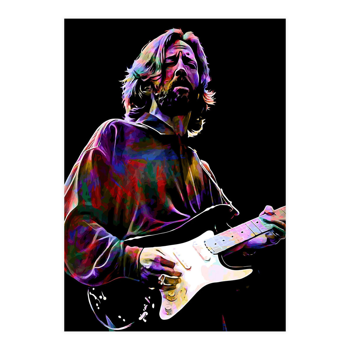 Eric Clapton Rock and Blues Guitarist Legend v4 (Print Only)