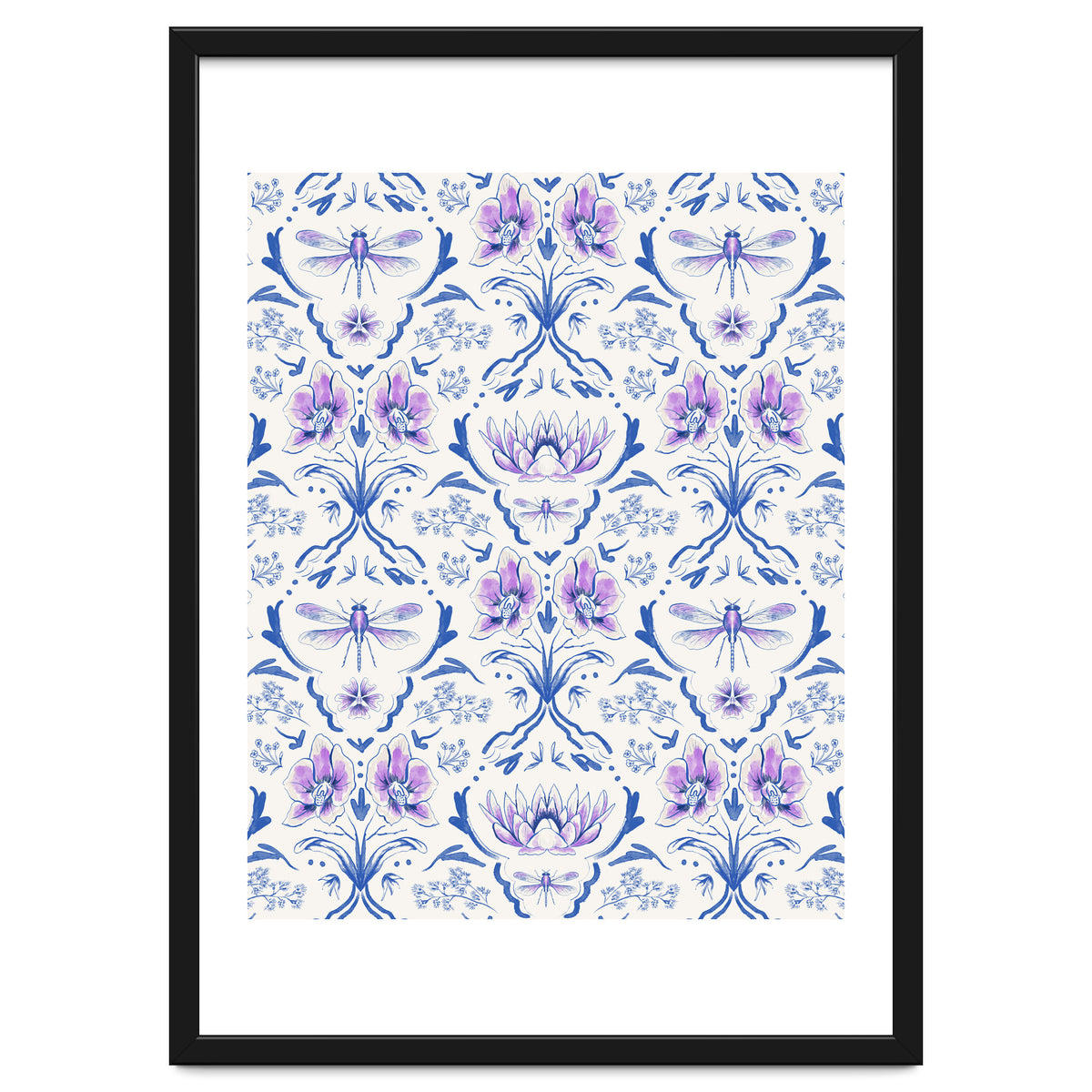 Bohemian Garden Blue Pattern