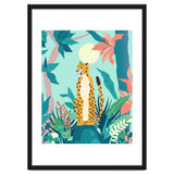 Leopard Forest, Pastel Tropical Jungle Nature Botanical, Moon Eclectic Colorful Wild Animals Boho thumbnail