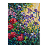 Expressive Heavy Impasto Floral Oil Painting  (Print Only)
