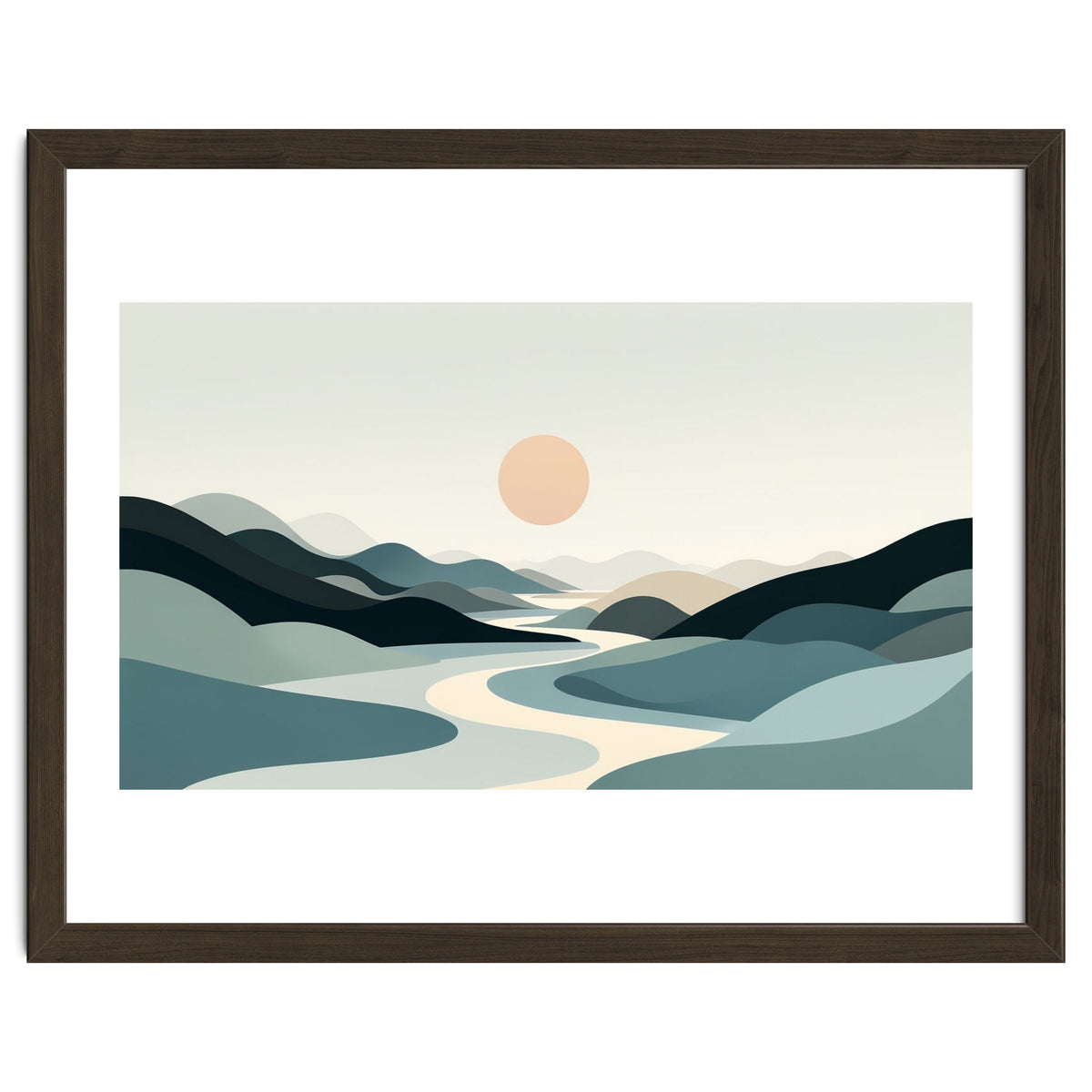 Serene Horizon: Minimalist Organic Landscape