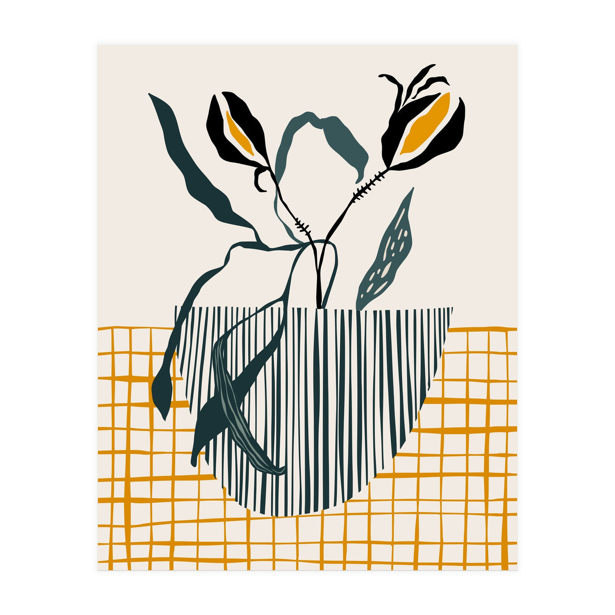 Midcentury plant pot light (Print Only)