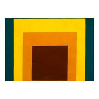 JOSEF ALBERS - HOMAGE TO THE SQUARE DARK GREEN YELLOW ORANGE BROWN  (Print Only)