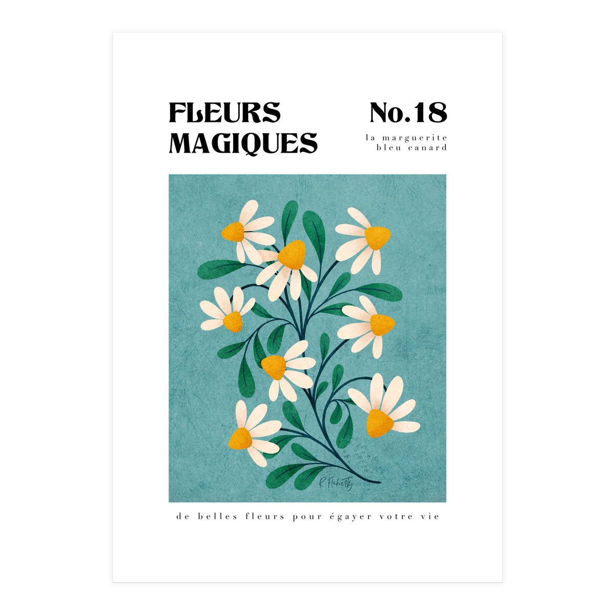 Magical Flowers No.18 Duck Egg Daisies (Print Only)