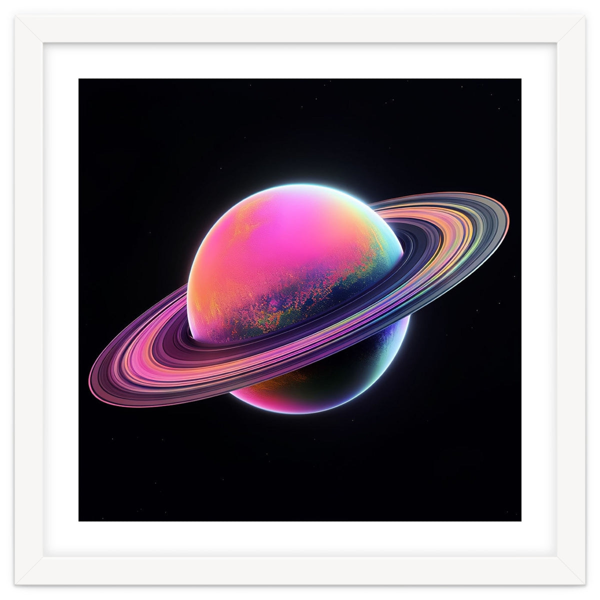 Neon Nebula Planet: Surreal Cosmic Illustration
