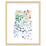 Watercolor Geometric Square Shapes Blue thumbnail