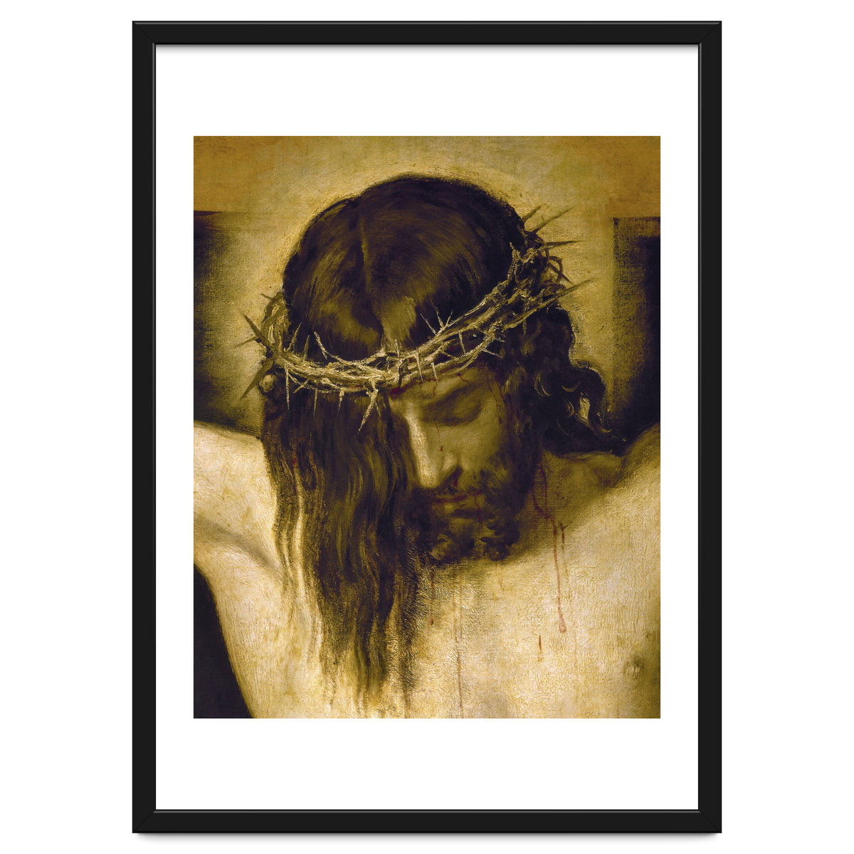 Crucified Christ (detail of the head). Cristo crucificado. Madrid, Prado museum.