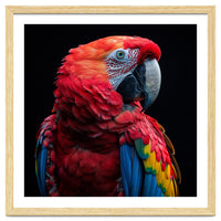 Scarlet Macaw Parrot Close Up Portrait