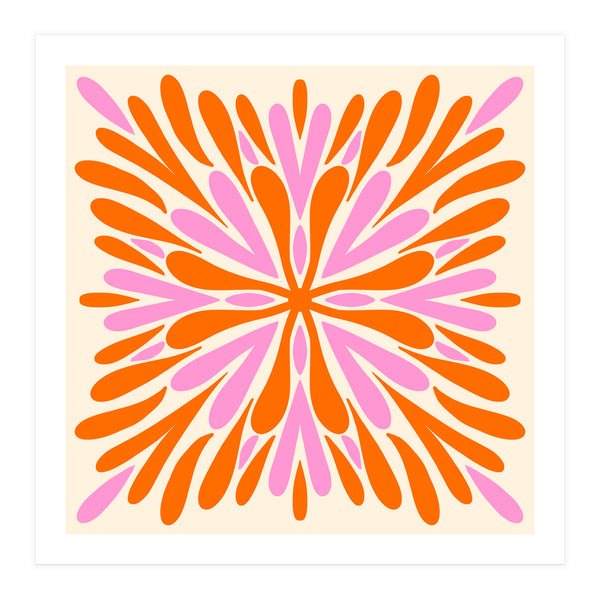 Symmetry Petals - pink and orange (Print Only)