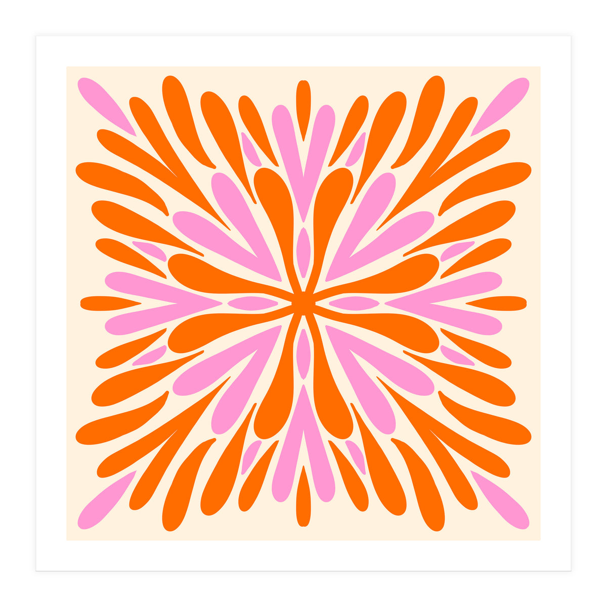 Symmetry Petals - pink and orange (Print Only)