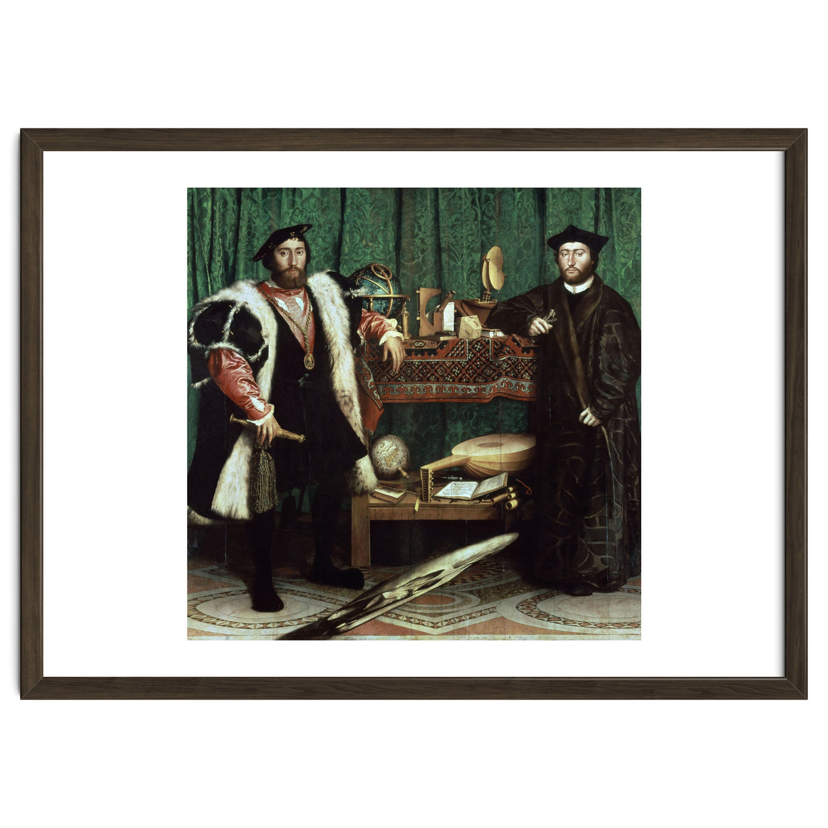 Germany school. The Ambassadors (with anamorphosis in the lower part of the painting). 1533. Oil ...