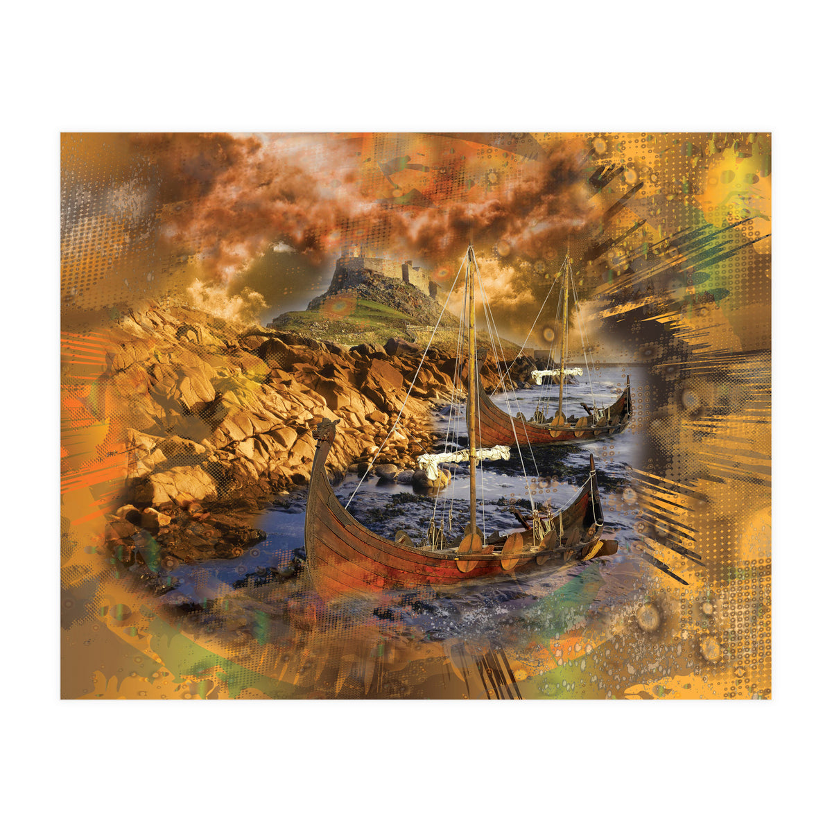 Lindesfarne Viking Raid 793 AD (Print Only)