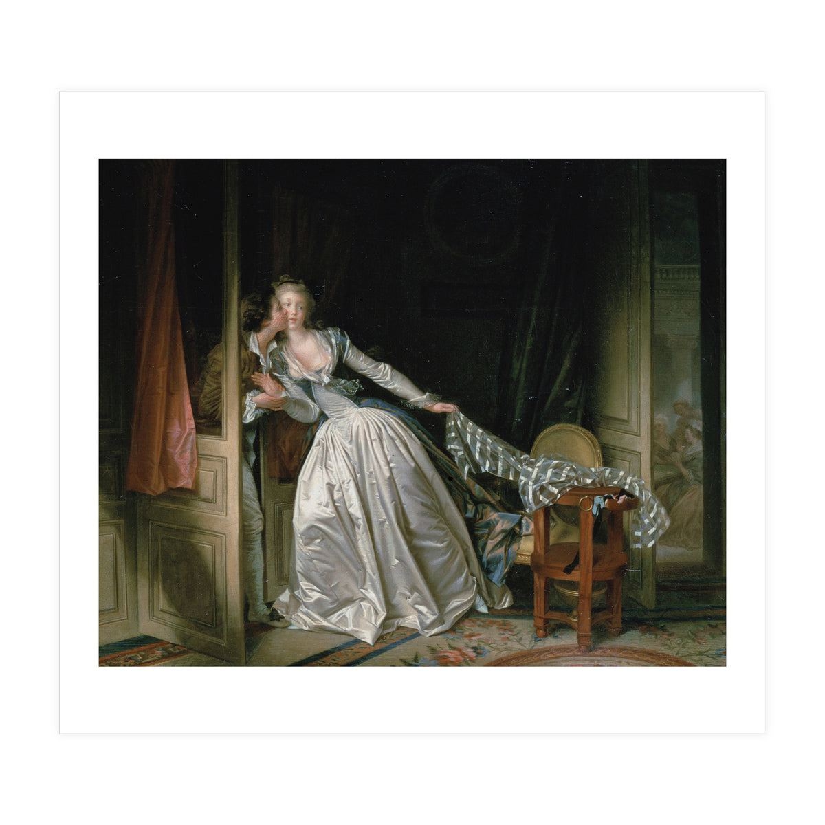 Jean-Honoré Fragonard – The Stolen Kiss | Elegant Rococo Romance & Secret Intimacy (Print Only)