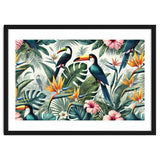 Tropical Toucans in Lush Jungle Foliage thumbnail