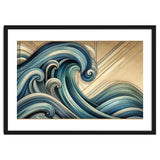 Art Deco Blue Ocean Waves thumbnail