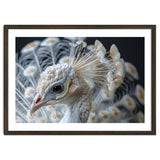 Close Up Albino Peacock Bird Portrait thumbnail