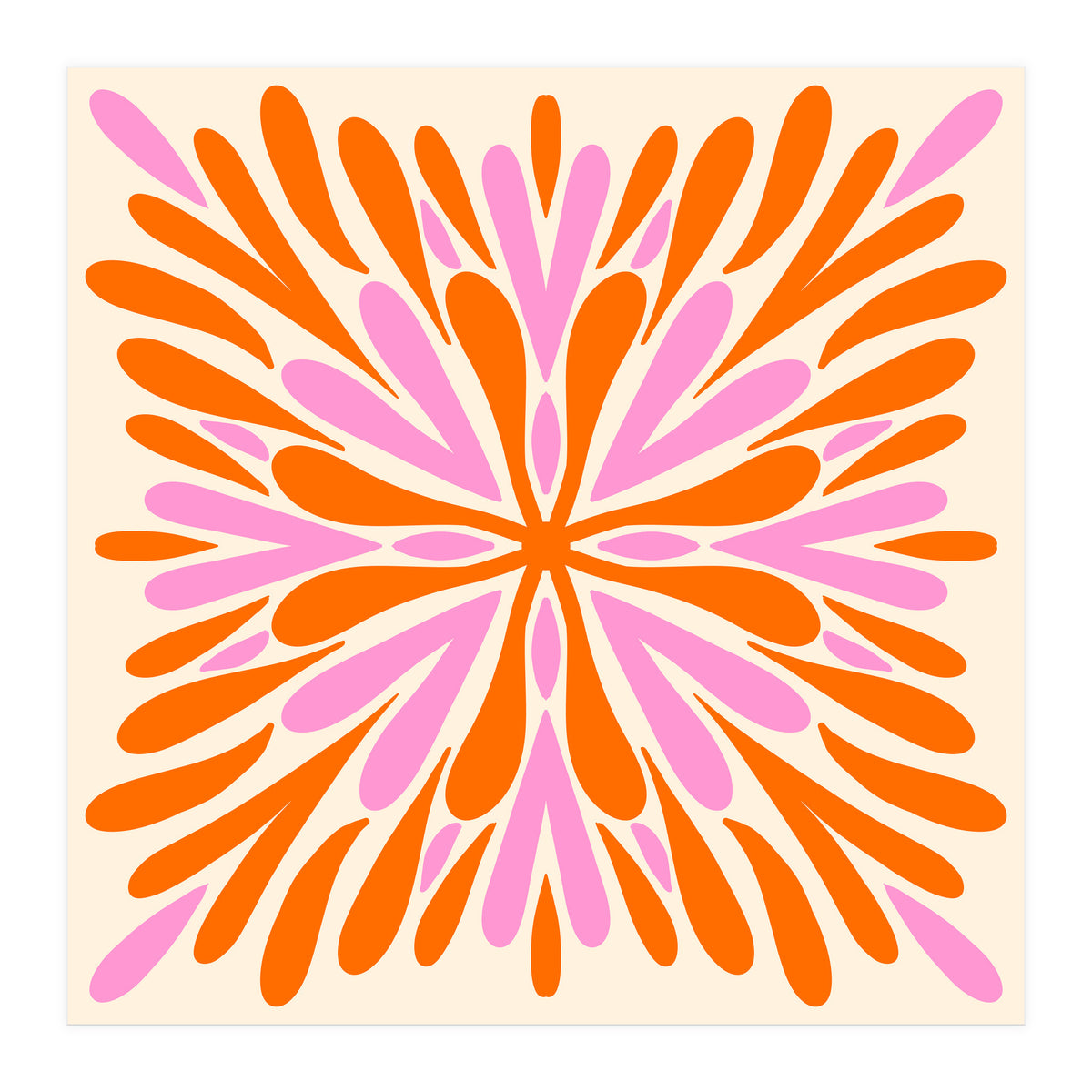 Symmetry Petals - pink and orange (Print Only)