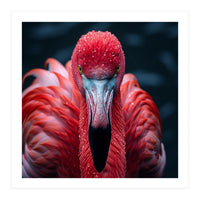 Close Up Flamingo Face With Water Droplets (Print Only)