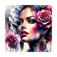 Rose Mantilla Flamenco Portrait (Print Only)