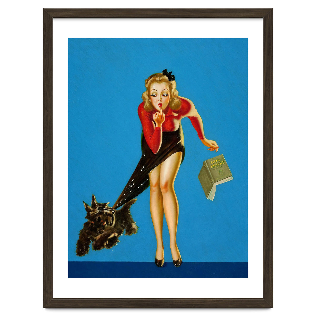 Pinup Girl And Dog Tricks