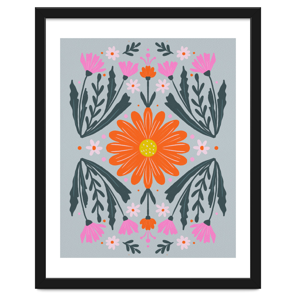 Orange Flower with pink buds