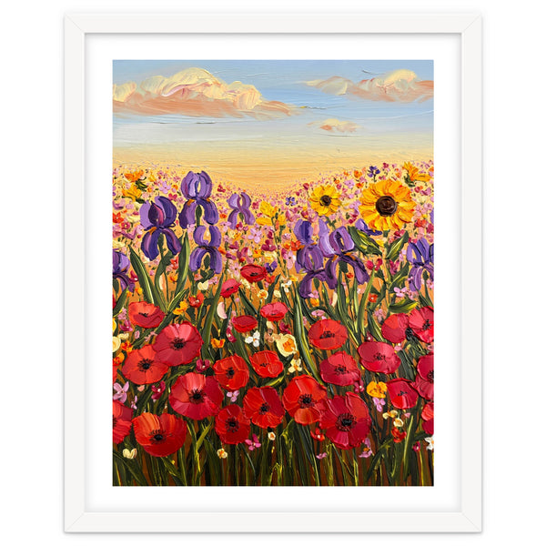 Vibrant Wildflower Field Oil Painting