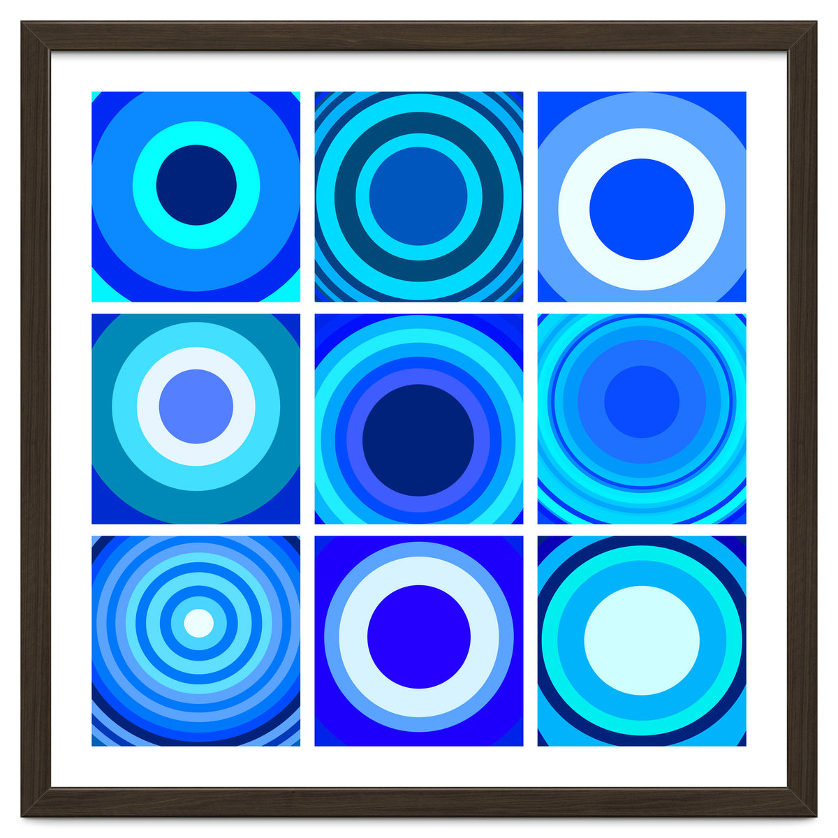 Circles & Rectangles Alt Blue 3 X 3: 4