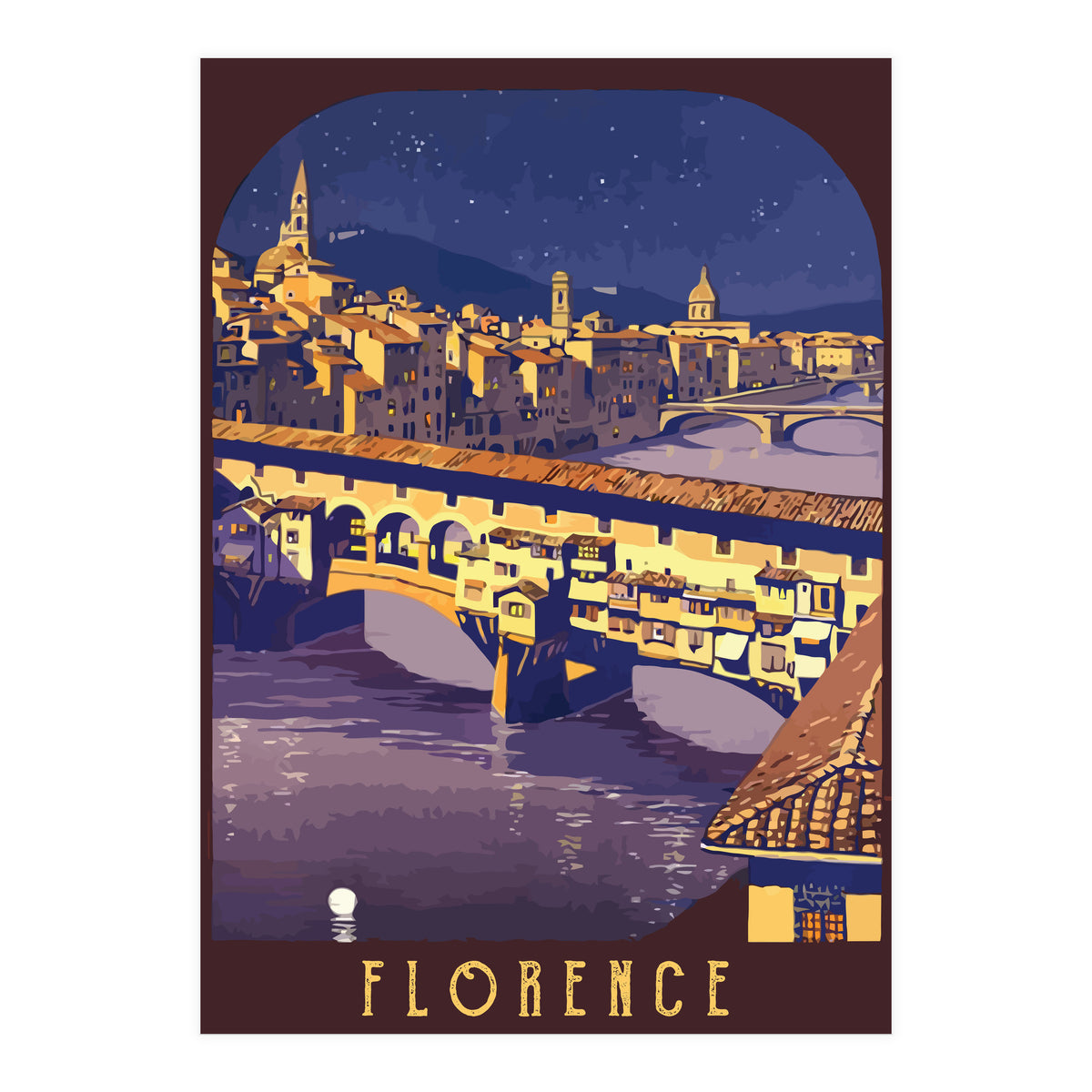 Florence At Night, The Bridge (Print Only)