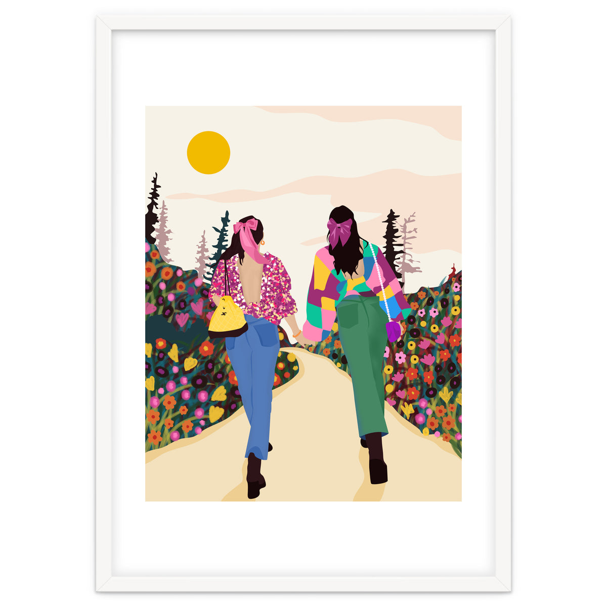 Besties, Best Friends Friendship Fashion, Girl Power Empower Bohemian Travel Companion Soulmates Gift